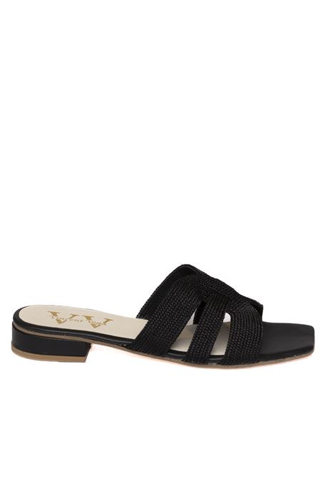 Black rafia sandal VINCENT VEGA | COUNTRY PTQ20RAFIA-NERO